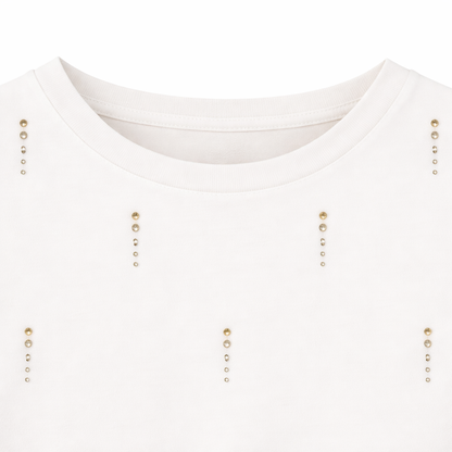 Ivory Studded Sleeveless Top