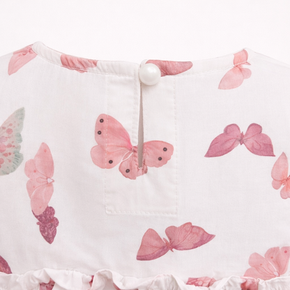 Pink Butterfly Print Top