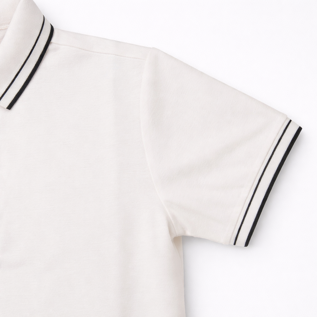 White Contrast Stripe Polo