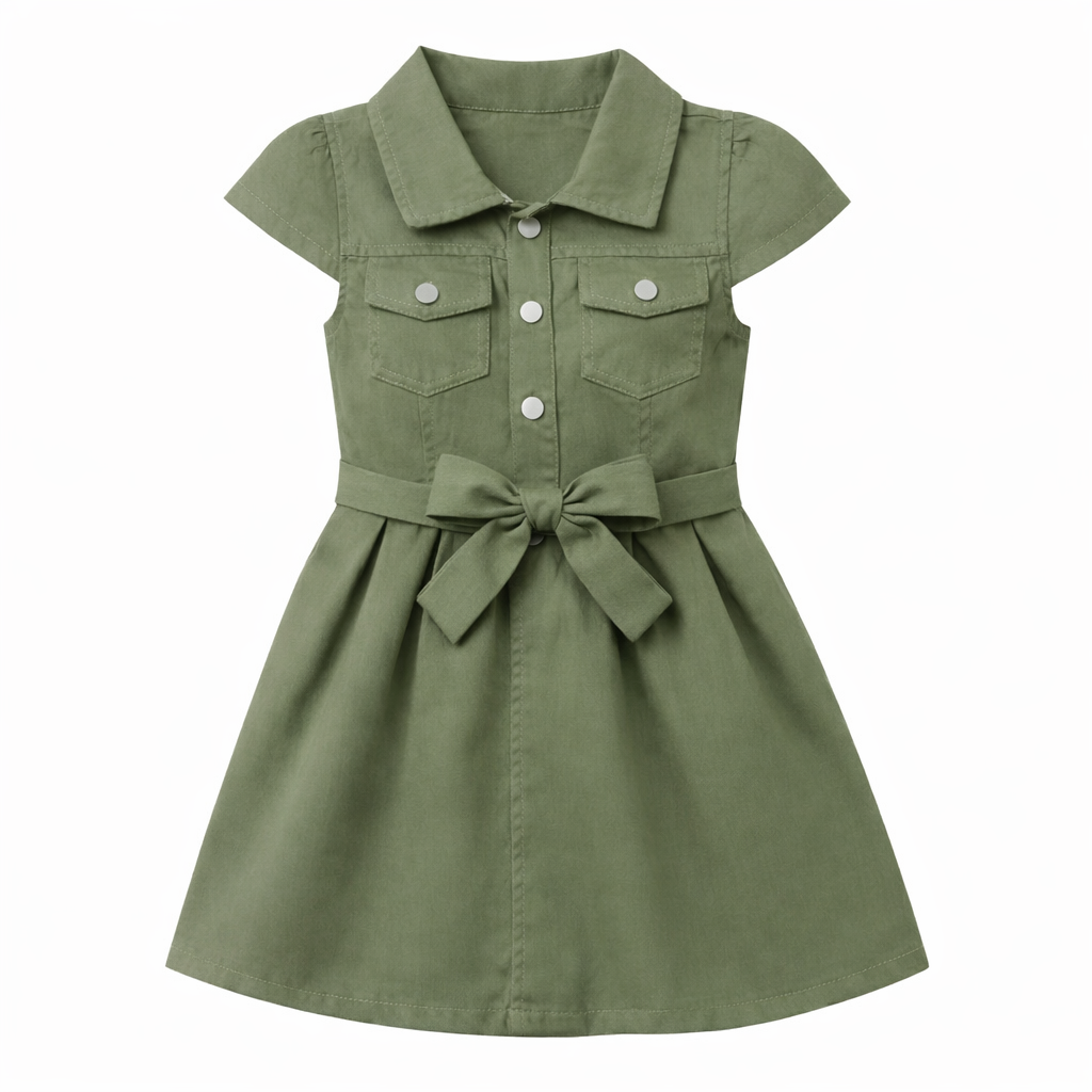 Olive Utility Shirt Dress