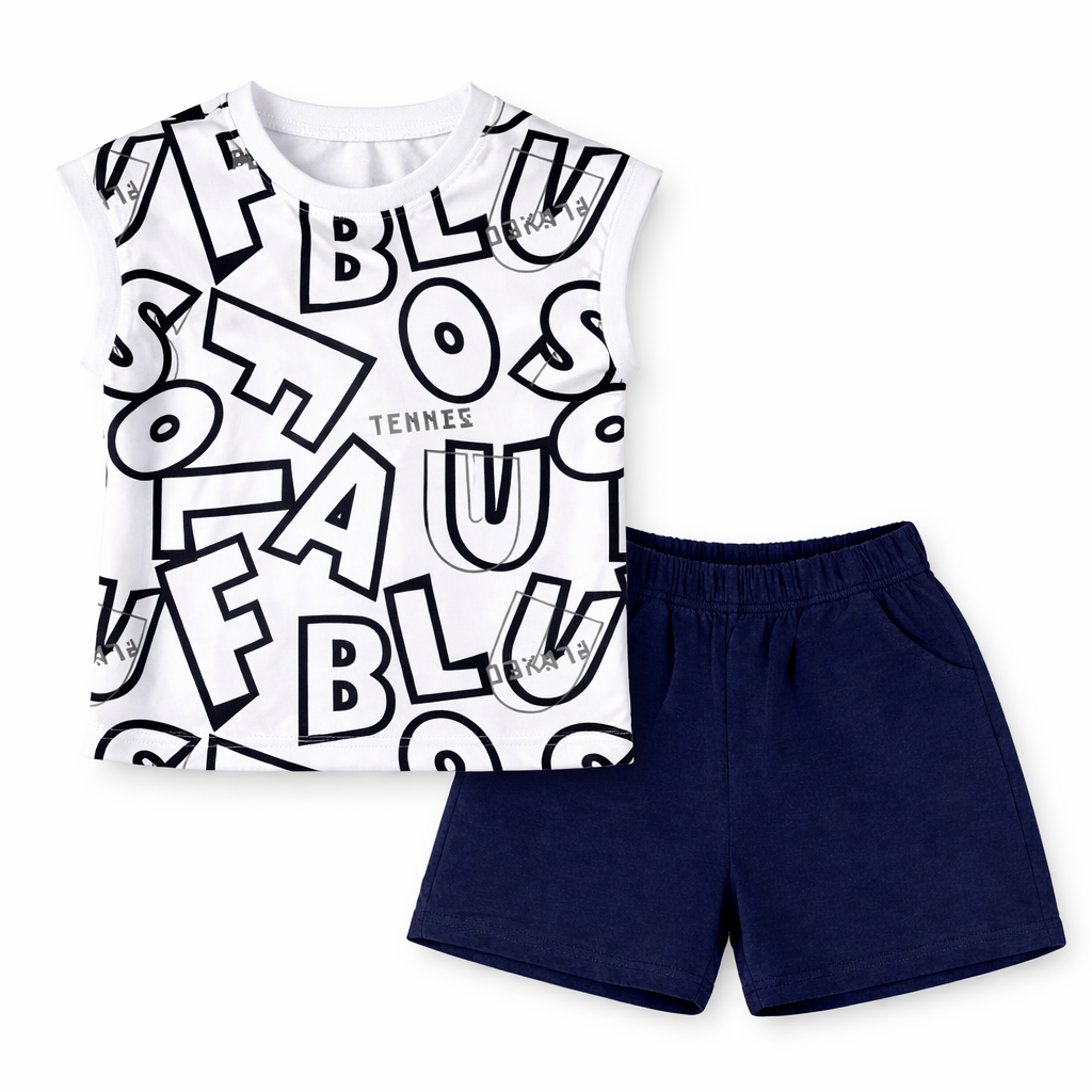 Typography Sleeveless Co-ord Set