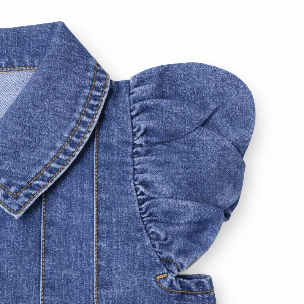 Denim Frill Sleeve Coord Set