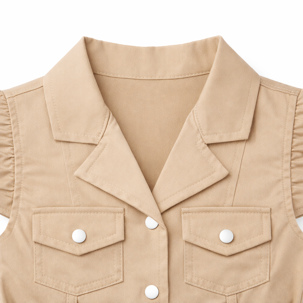 Beige Utility Belted Dress