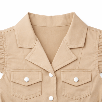 Beige Utility Belted Dress