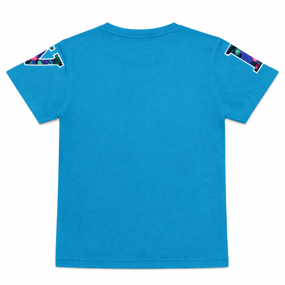 Turquoise Blue “Brave Time” Graphic T-Shirt