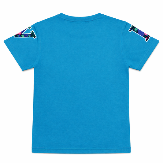 Turquoise Blue “Brave Time” Graphic T-Shirt