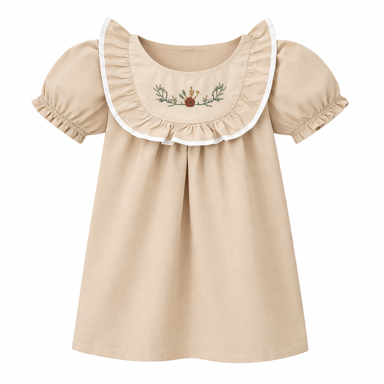 Floral Collar Puff Sleeve Dress