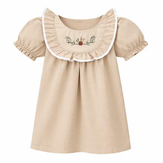 Floral Collar Puff Sleeve Dress