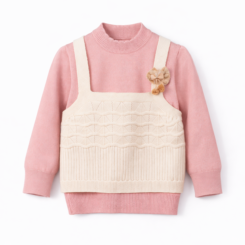 Soft Pink Layered Knit Top