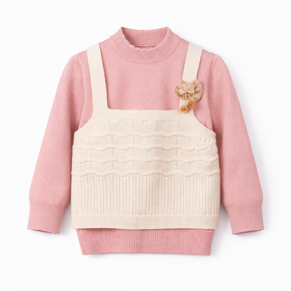 Soft Pink Layered Knit Top